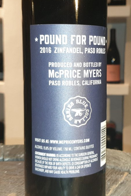 Pound For Pound, Zinfandel, McPrice Myers, 2016, Paso Robles, Californien, Rødvin 