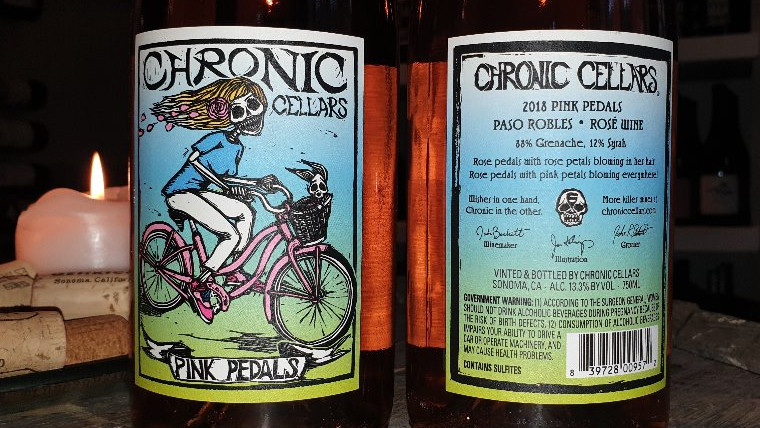 Chronic Cellars, Pink Pedals rose´, 13,3 %, Paso Robles, Californien.